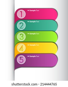colorful modern label text box template for website and graphic, numbers, icon. 