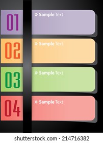 colorful modern label text box template for website and graphic, numbers, icon. 
