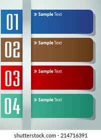 colorful modern label text box template for website and graphic, numbers, icon. 