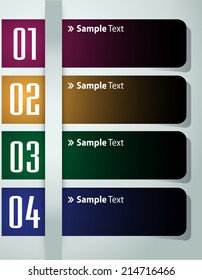 colorful modern label text box template for website and graphic, numbers, icon. 