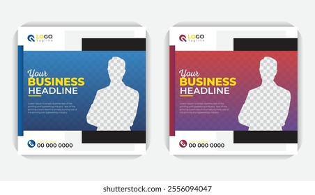 Colorful and modern layout square banner design, digital marketing and corporate social media post and web banner.
