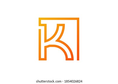 colorful modern Letter k logo design template elements. UI iconic k logo.