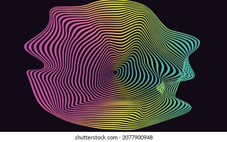 Colorful modern liquify lines effect background