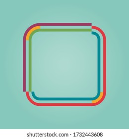 The colorful and modern logo type as rounded corner square for your brand. It can be written the text in the center of image. Vector drawn. It also can be used as brochure, business card, background.