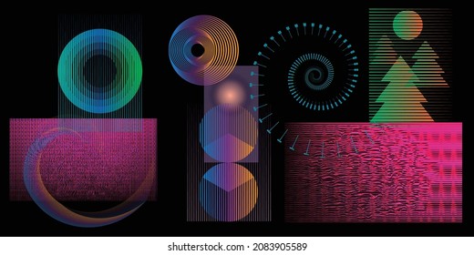 Colorful modern minimal background . Vector design composition with various geometric shapes . Abstract contemporary art . New modernism .