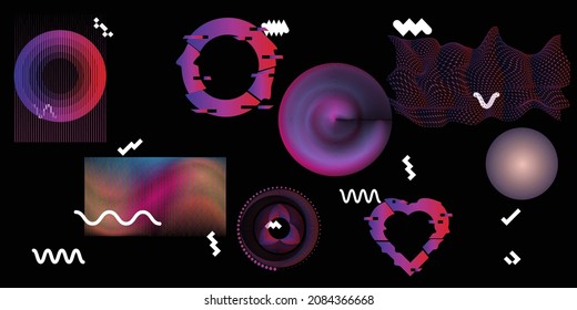 Colorful modern minimal background . Vector design composition with various geometric shapes . Abstract contemporary art . New modernism .
