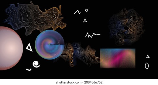 Farbiger, moderner minimaler Hintergrund . Vektordesign-Komposition mit verschiedenen geometrischen Formen . Abstrakte zeitgenössische Kunst. Neuer Modernismus.
