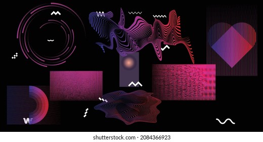 Colorful modern minimal background . Vector design composition with various geometric shapes . Abstract contemporary art . New modernism .