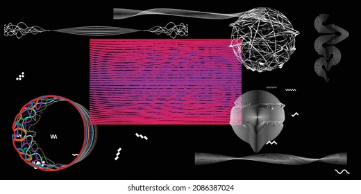 Colorful modern minimal background . Vector design composition with various geometric shapes . Abstract contemporary art . New modernism .
