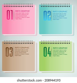 colorful modern notebook text box for website graphic and business, numbers,