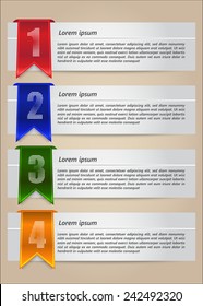 Colorful Modern Number on Ribbon & Information Text Template, Business Infographic Elements.Vector Illustration