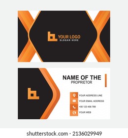colorful modern orange color business card design template