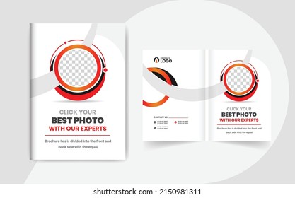 Colorful Modern Photography Brochure Cover Page Layout Template Bi Fold Travel Agency Business Theme For Multipurpose Use