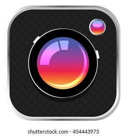 Colorful modern photography gradient camera icon inspired by Instagram for software or web.