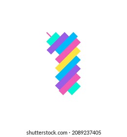 Colorful modern Pixel 1 number logo design template. Creative technology icon symbol element Vector Illustration perfect for your visual identity.