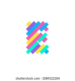 Colorful modern Pixel E Letter logo design template. Creative technology icon symbol element Vector Illustration perfect for your visual identity.