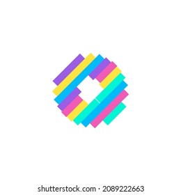 Colorful modern Pixel O Letter logo design template. Creative technology icon symbol element Vector Illustration perfect for your visual identity.