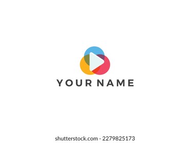 Colorful Modern Play and multimedia logo design