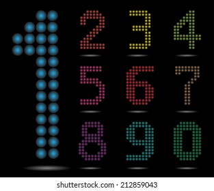 colorful modern point numbers set. 