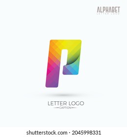 Colorful Modern Professional Business Origami Curvy P Logo