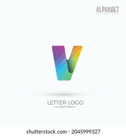 Colorful Modern Professional Business Origami Curvy V Logo