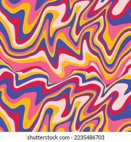 Colorful Modern Retro Waves Groovy Pattern