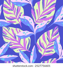 Colorido padrão moderno sem emenda com folhas abstratas.