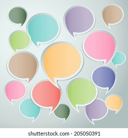 colorful modern speech bubble cut paper design template. Vector illustration for your business presentation. 