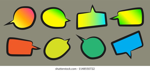 Colorful Modern Speech Bubble Doodle Set