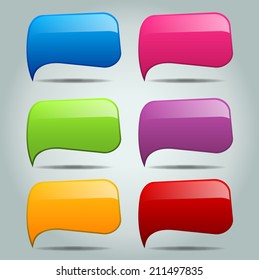 colorful modern speech bubble template for website and graphic, text box.