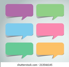 colorful modern speech bubble template for website and graphic, text box. 