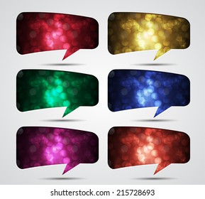 colorful modern speech bubble template for website and graphic, text box. Festive Christmas background