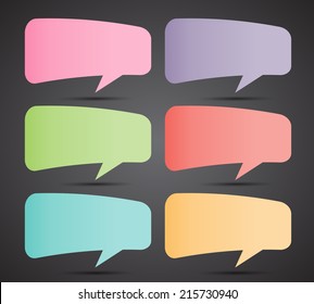 colorful modern speech bubble template for website and graphic, text box. 