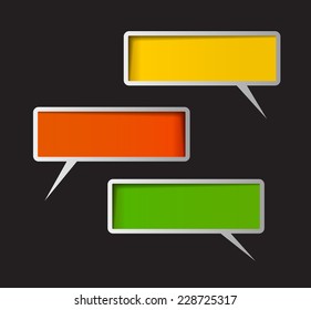 colorful modern speech bubble template for website and graphic, text box. 
