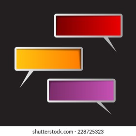 colorful modern speech bubble template for website and graphic, text box. 