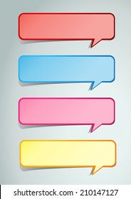 colorful modern speech bubble text box for website graphic and business, numbers, icon. 