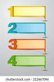 colorful modern speech bubble text box template for website and graphic, numbers, icon. 