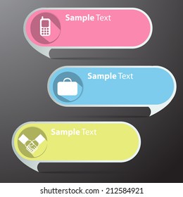colorful modern speech bubble text box template for website and graphic, icon.
