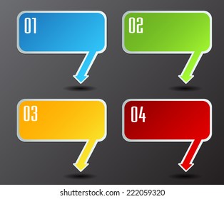 colorful modern speech bubble text box template for website computer graphic and internet, numbers. label.