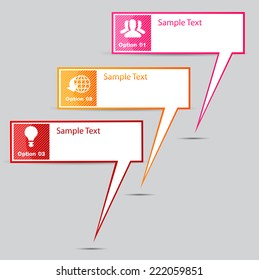 colorful modern speech bubble text box template for website computer graphic and internet, numbers. label.