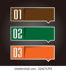 colorful modern speech bubble text box template for website computer graphic and internet, numbers. label. 