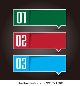 colorful modern speech bubble text box template for website computer graphic and internet, numbers. label. 