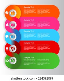 colorful modern speech bubble text box template for website computer graphic and internet, numbers. label. 