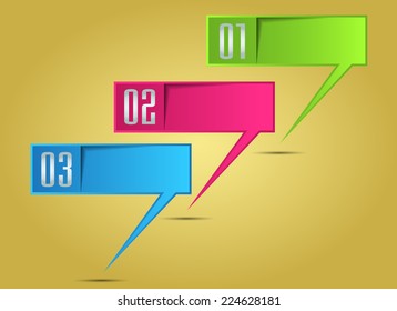 colorful modern speech bubble text box template for website computer graphic and internet, numbers. label. 