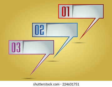 colorful modern speech bubble text box template for website computer graphic and internet, numbers. label. 
