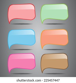 colorful modern speech bubble text box template for website computer graphic and internet