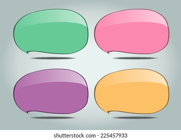 colorful modern speech bubble text box template for website computer graphic and internet