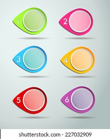 colorful modern speech bubble text box template for website and graphic, numbers. 