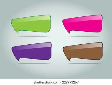 Colorful modern speech bubble text box for website graphic computer and business, numbers, icon. 