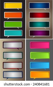 colorful modern speech bubble text box template for website computer graphic and internet, numbers. Set of color frames for text or quotes. 